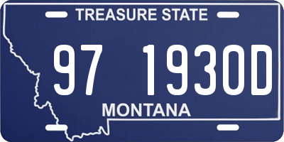 MT license plate 971930D