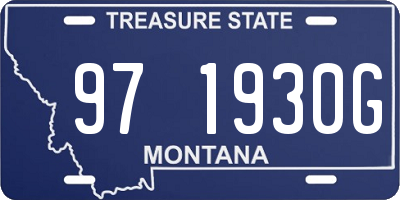 MT license plate 971930G