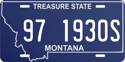 MT license plate 971930S