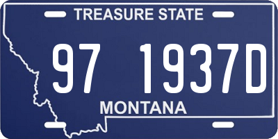MT license plate 971937D