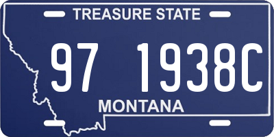 MT license plate 971938C