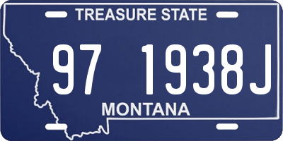 MT license plate 971938J