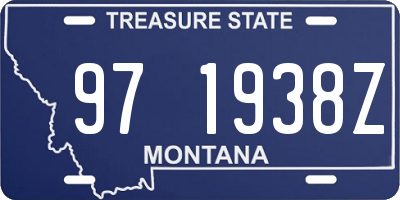 MT license plate 971938Z