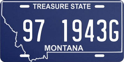 MT license plate 971943G