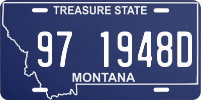 MT license plate 971948D