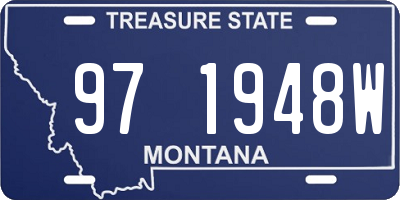MT license plate 971948W