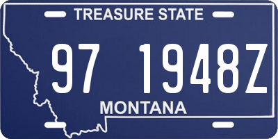 MT license plate 971948Z