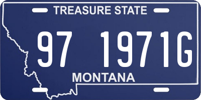MT license plate 971971G