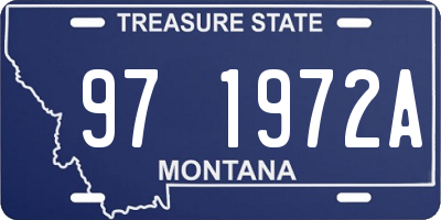 MT license plate 971972A