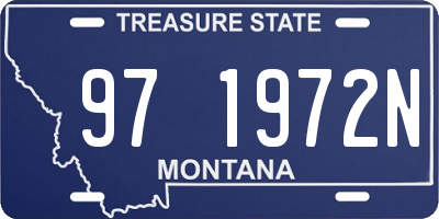 MT license plate 971972N