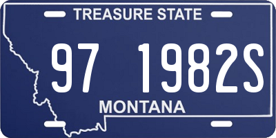 MT license plate 971982S