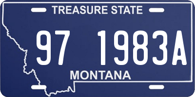MT license plate 971983A