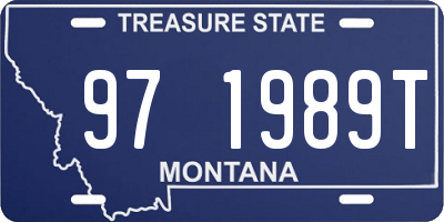 MT license plate 971989T