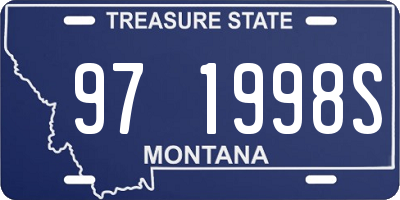 MT license plate 971998S