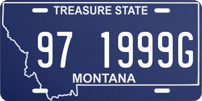 MT license plate 971999G