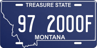 MT license plate 972000F