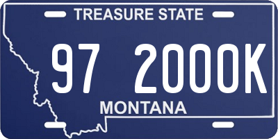 MT license plate 972000K