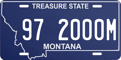 MT license plate 972000M