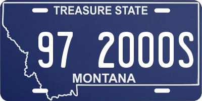 MT license plate 972000S