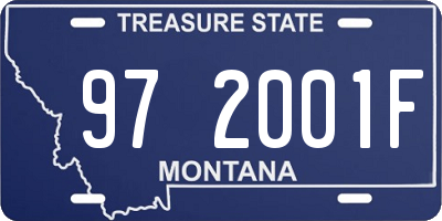 MT license plate 972001F