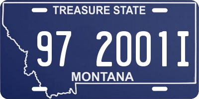 MT license plate 972001I