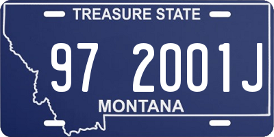 MT license plate 972001J