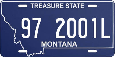MT license plate 972001L