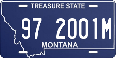 MT license plate 972001M