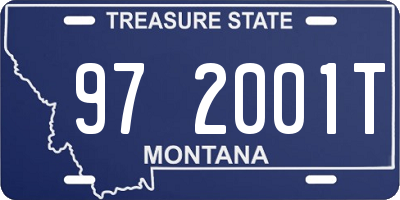 MT license plate 972001T