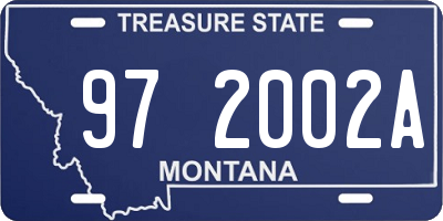 MT license plate 972002A
