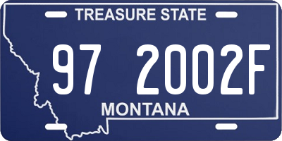 MT license plate 972002F