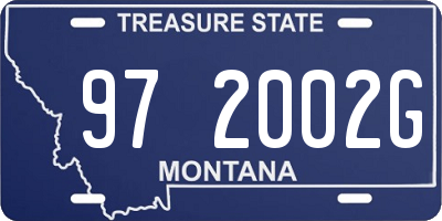 MT license plate 972002G