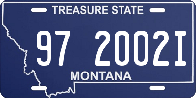 MT license plate 972002I
