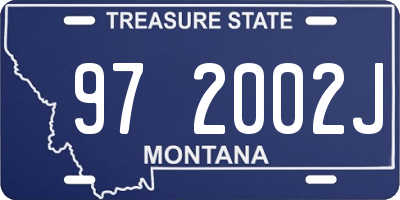 MT license plate 972002J
