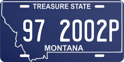 MT license plate 972002P