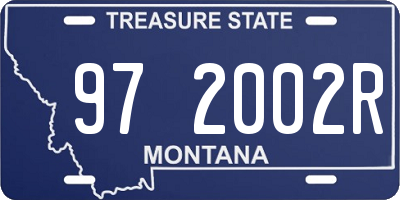 MT license plate 972002R