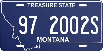 MT license plate 972002S