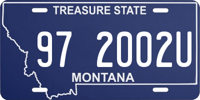 MT license plate 972002U