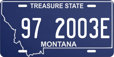 MT license plate 972003E