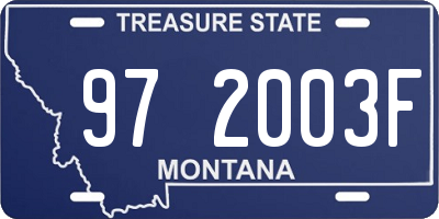 MT license plate 972003F