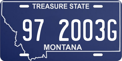 MT license plate 972003G