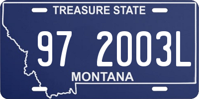 MT license plate 972003L