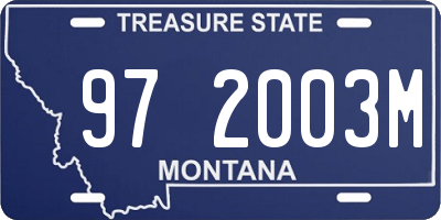 MT license plate 972003M