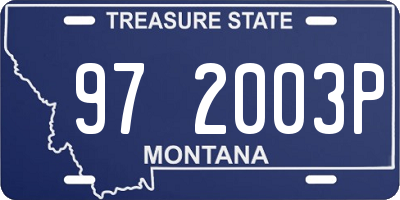 MT license plate 972003P