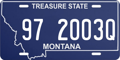 MT license plate 972003Q