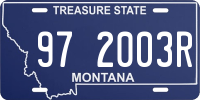 MT license plate 972003R