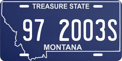 MT license plate 972003S