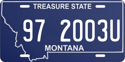 MT license plate 972003U
