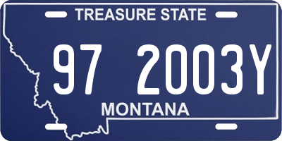MT license plate 972003Y