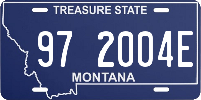 MT license plate 972004E